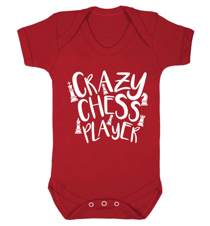 Crazy chess player Baby Vest red 18-24 months