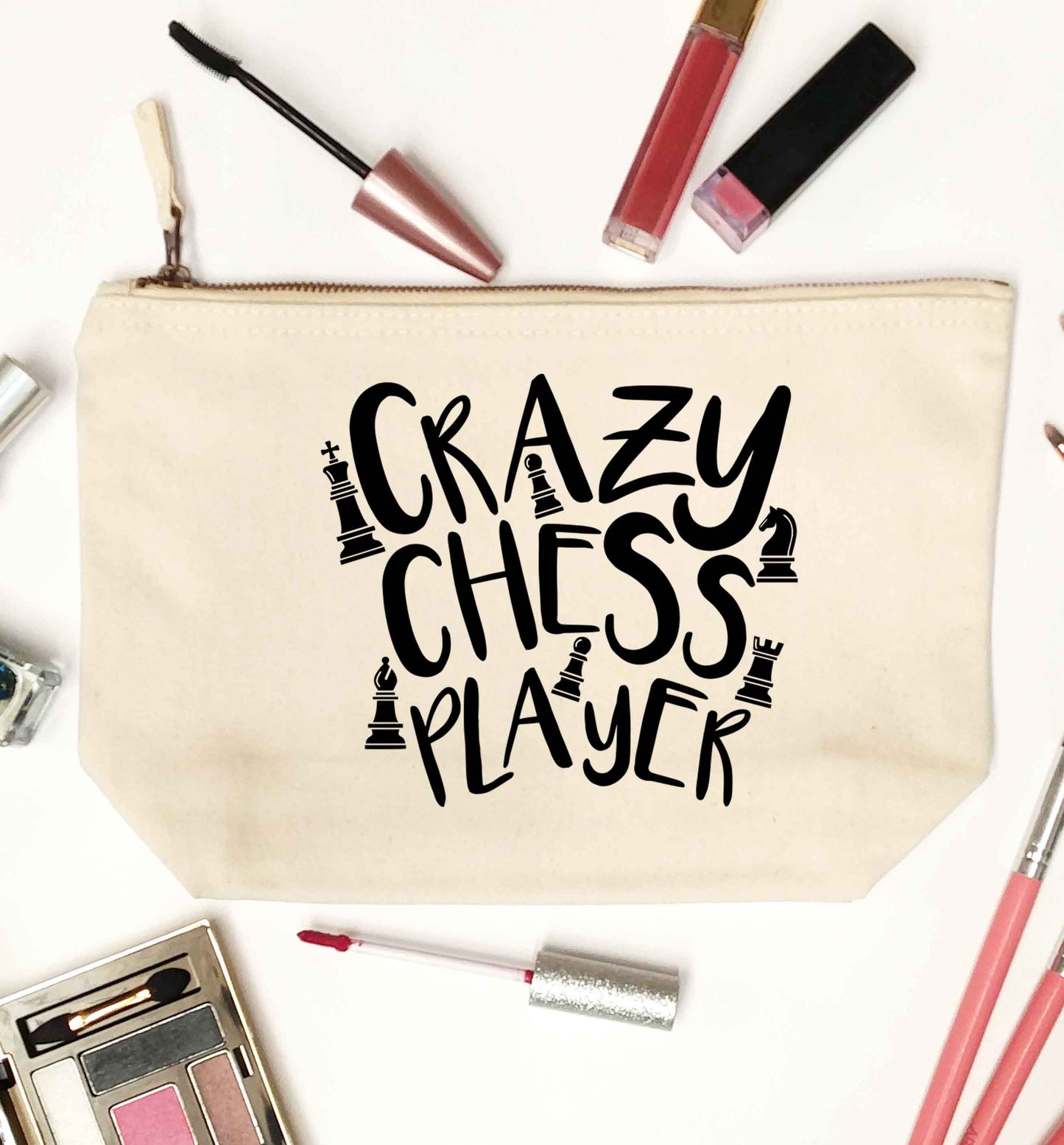 Crazy chess player natural makeup bag