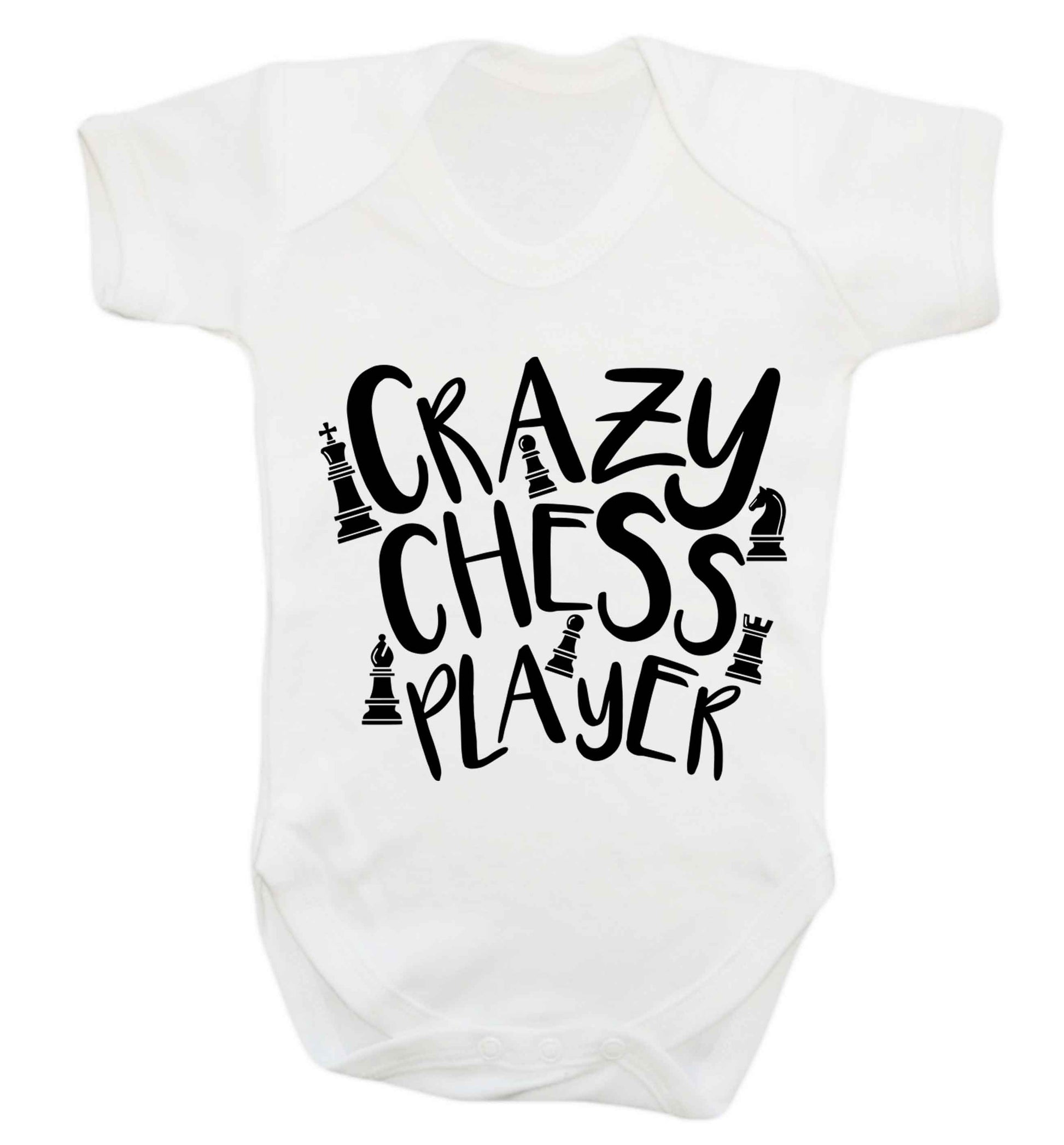 Crazy chess player Baby Vest white 18-24 months
