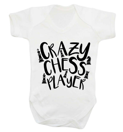 Crazy chess player Baby Vest white 18-24 months