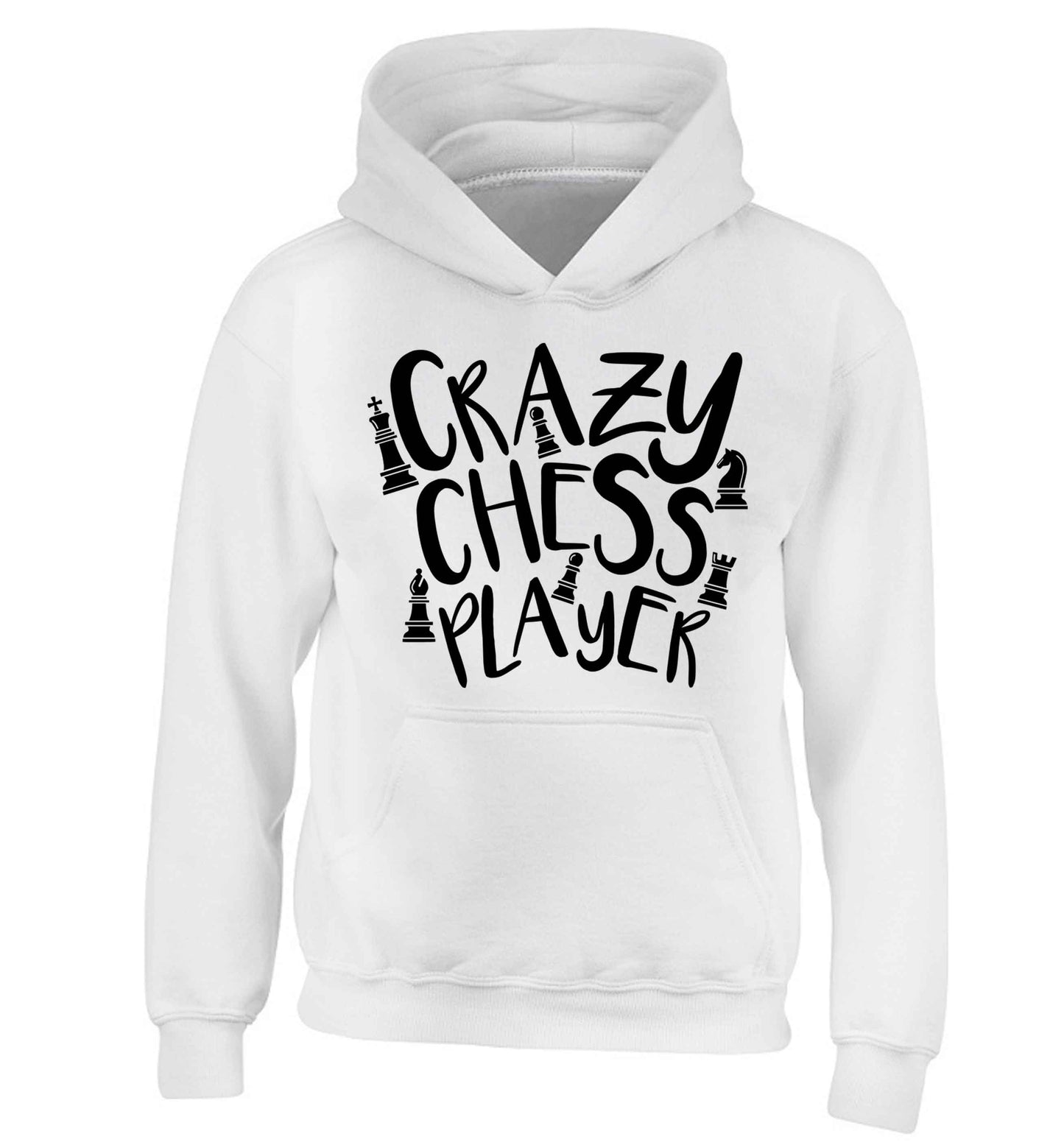 Crazy chess player children's white hoodie 12-13 Years