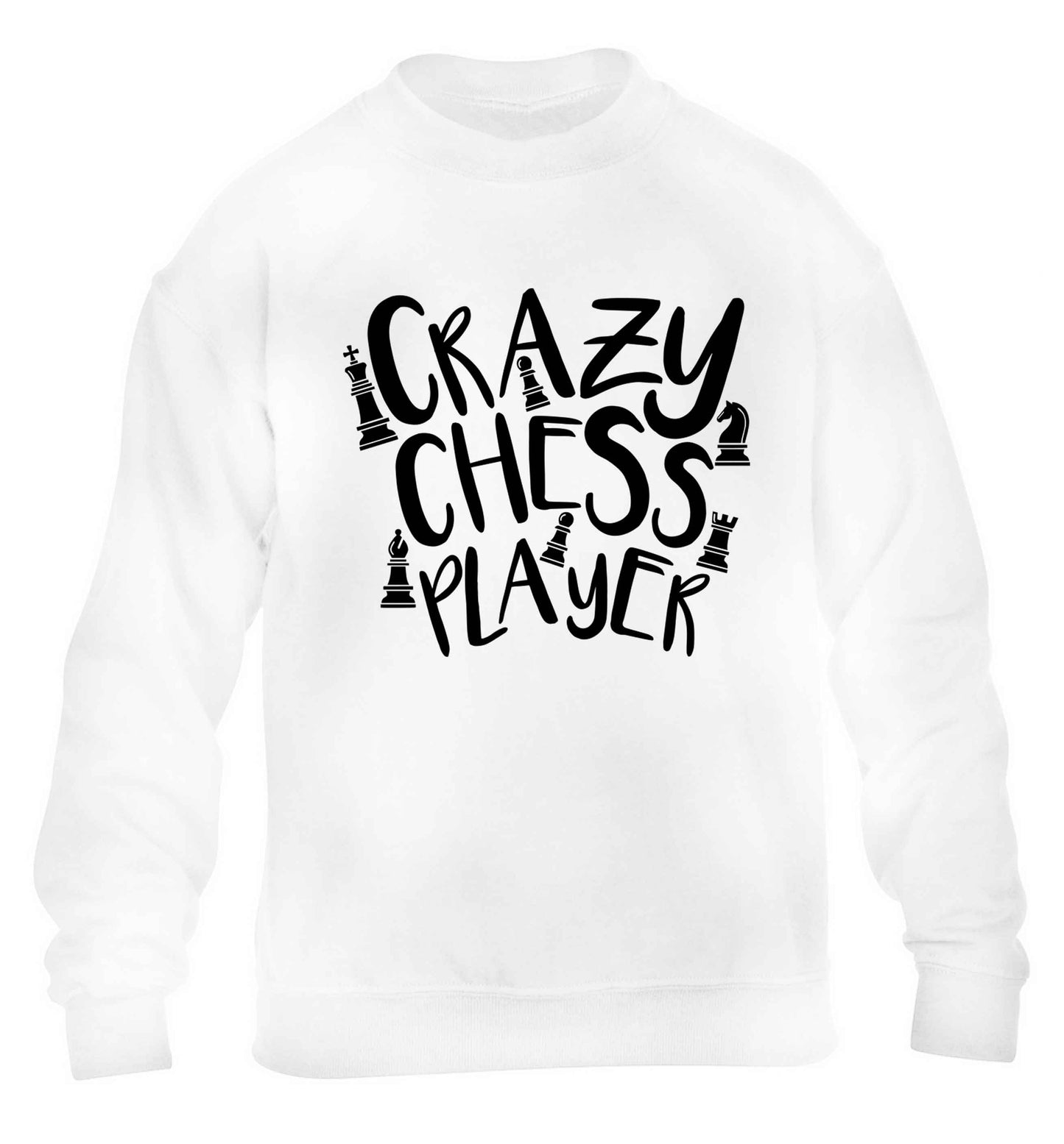 Crazy chess player children's white sweater 12-13 Years