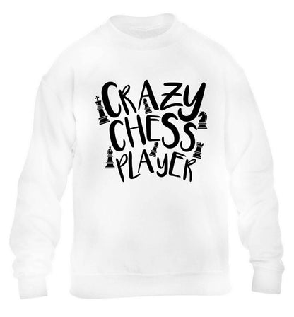 Crazy chess player children's white sweater 12-13 Years