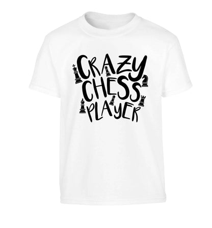 Crazy chess player Children's white Tshirt 12-13 Years