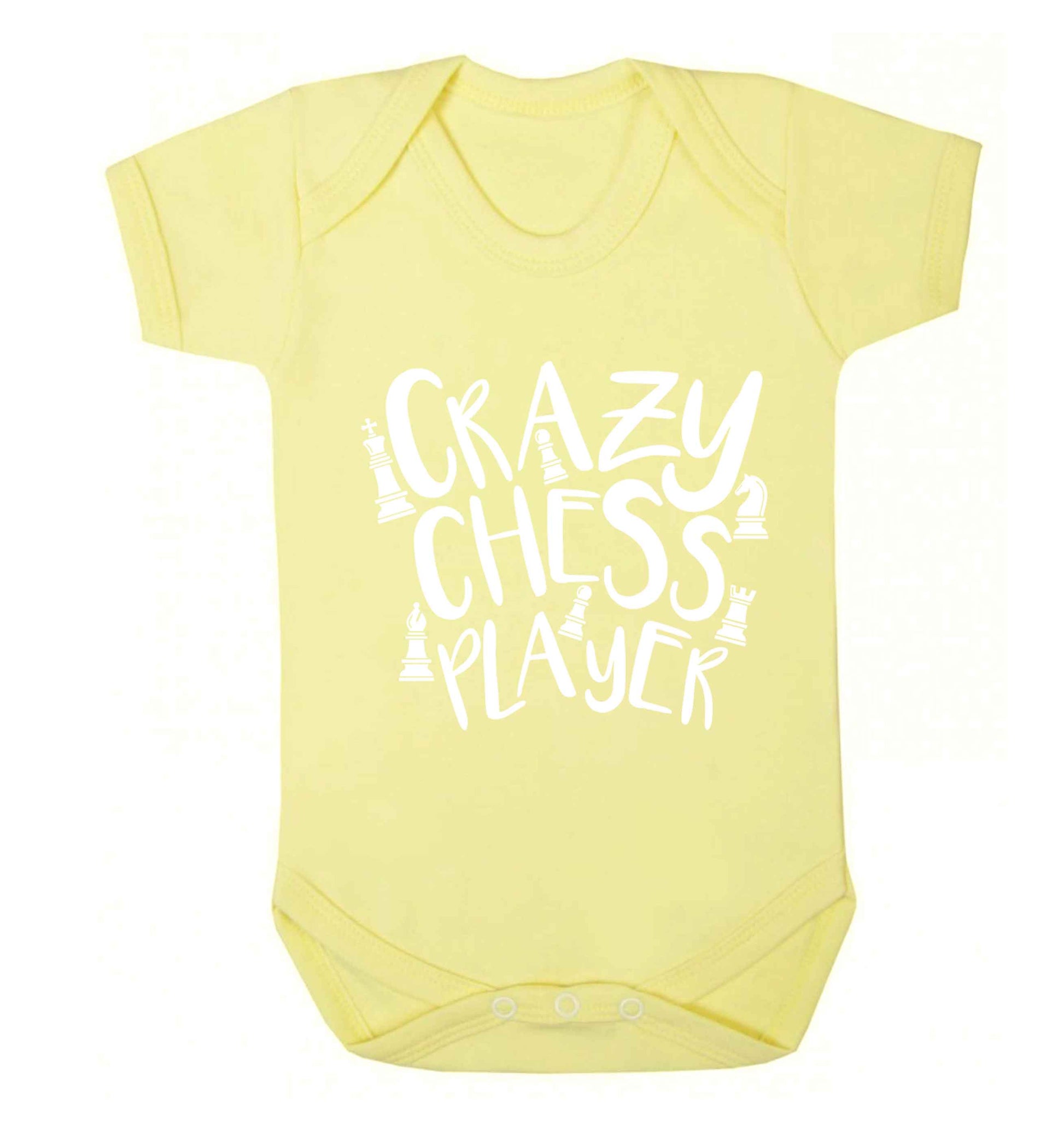 Crazy chess player Baby Vest pale yellow 18-24 months