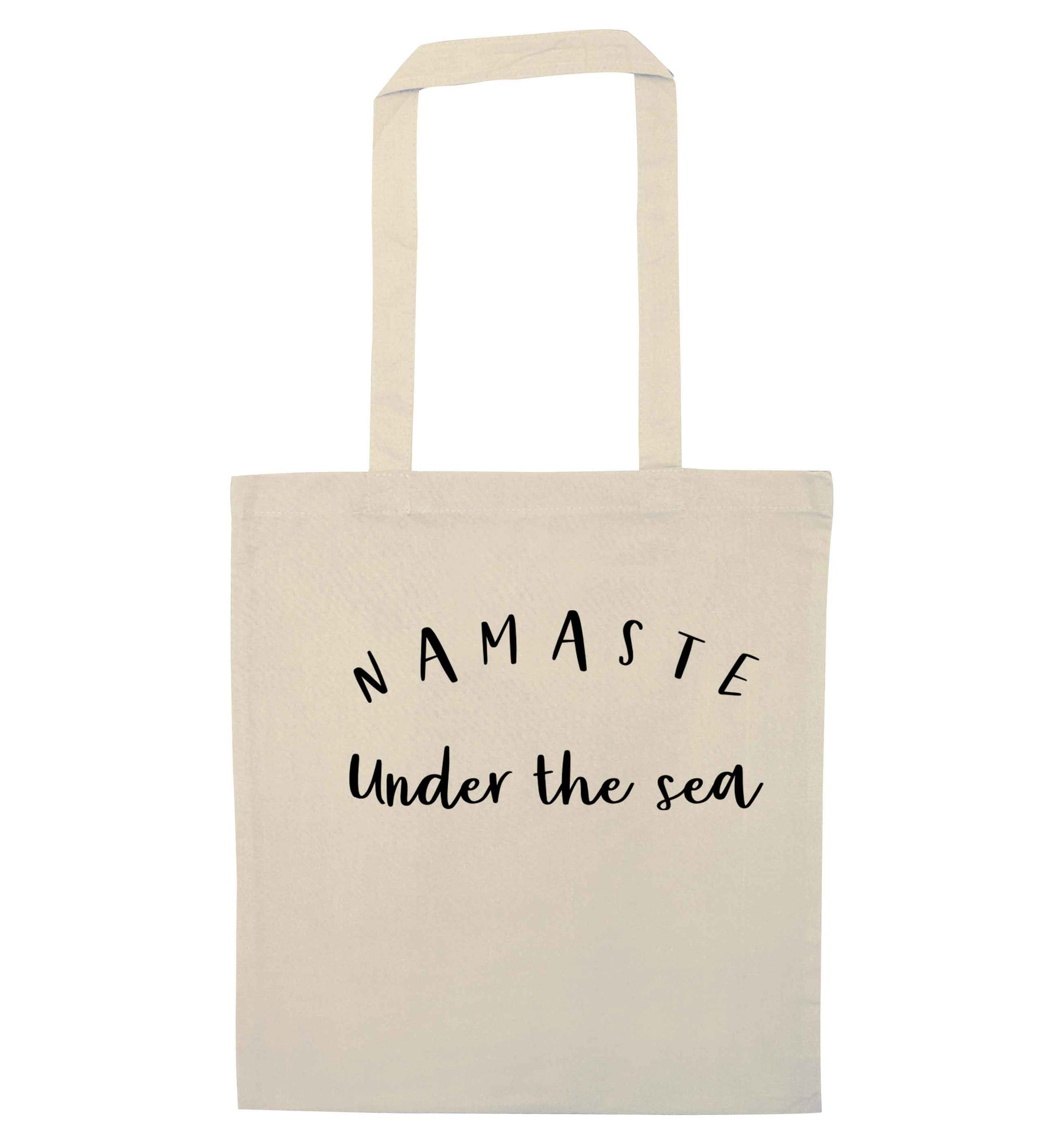 Namaste under the water natural tote bag