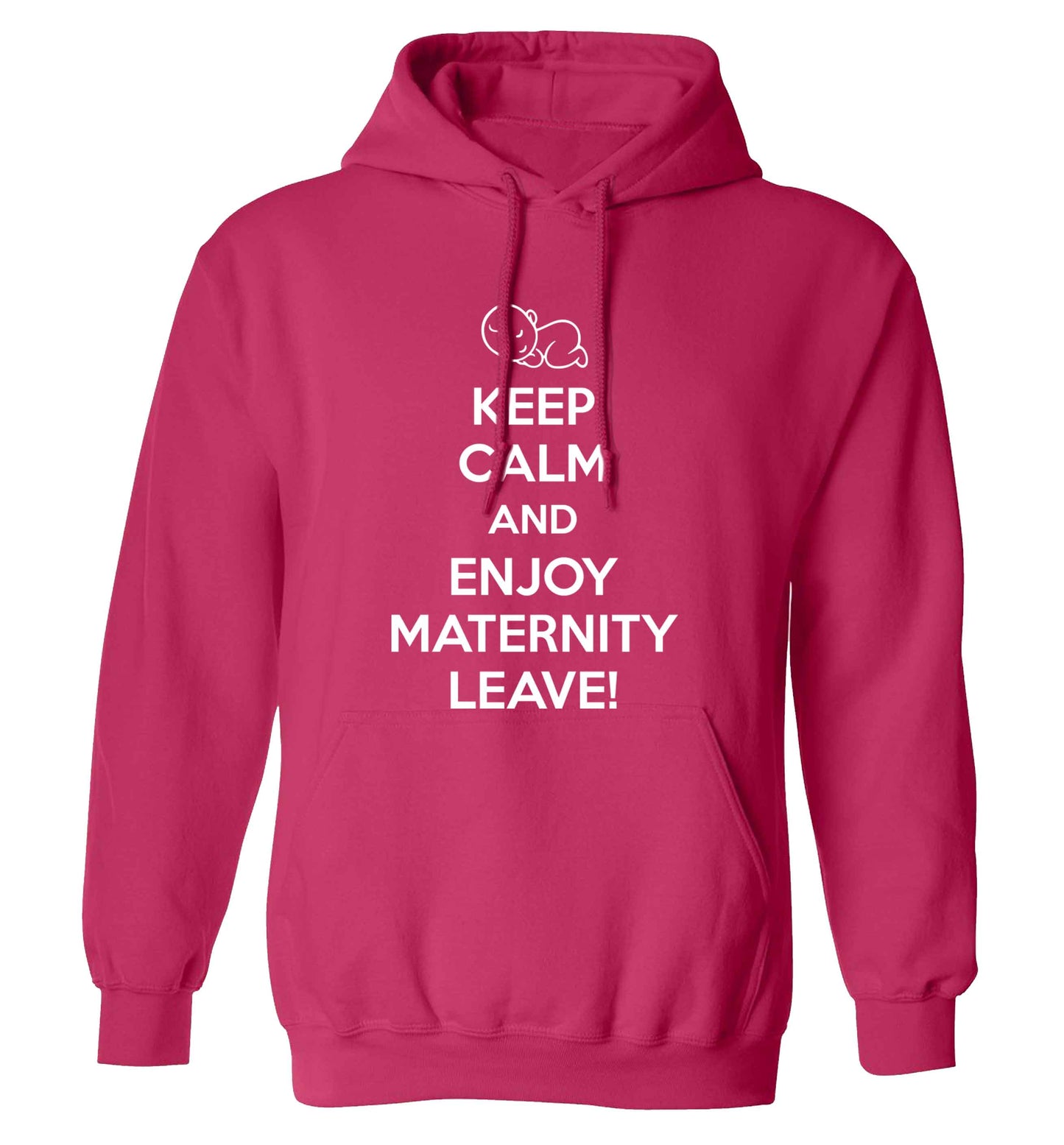 Keep calm and enjoy maternity leave adults unisex pink hoodie 2XL