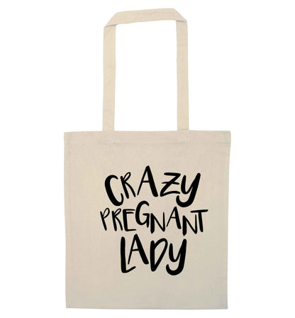 Crazy pregnant lady natural tote bag