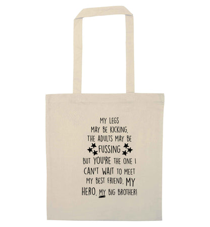 A poem from bump to big brother natural tote bag