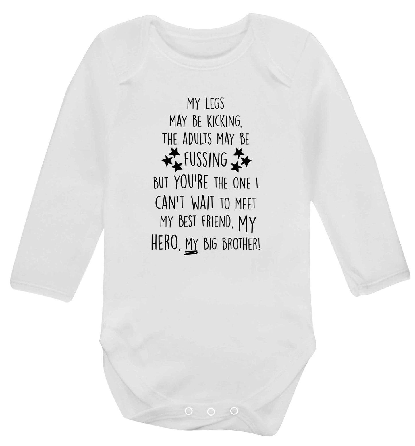 A poem from bump to big brother Baby Vest long sleeved white 6-12 months