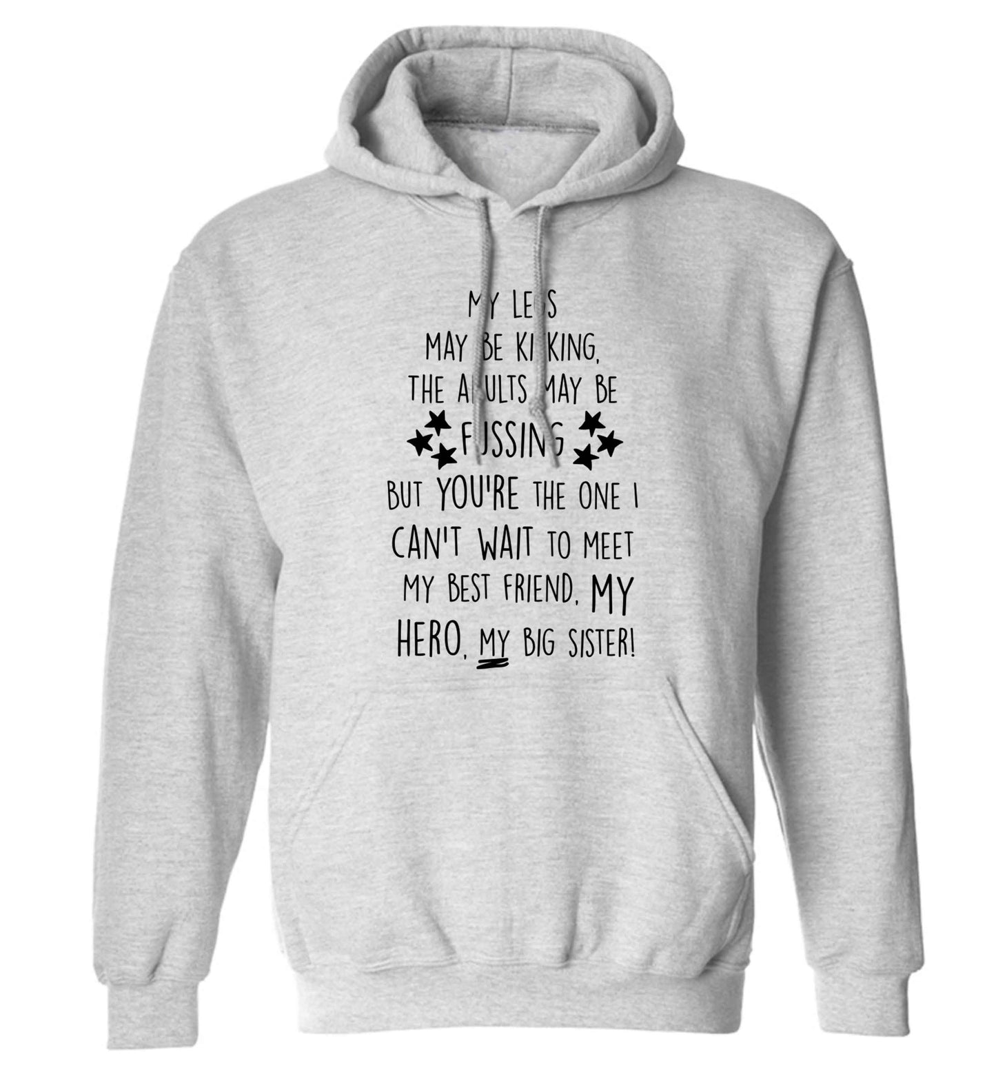A poem from bump to big sister adults unisex grey hoodie 2XL