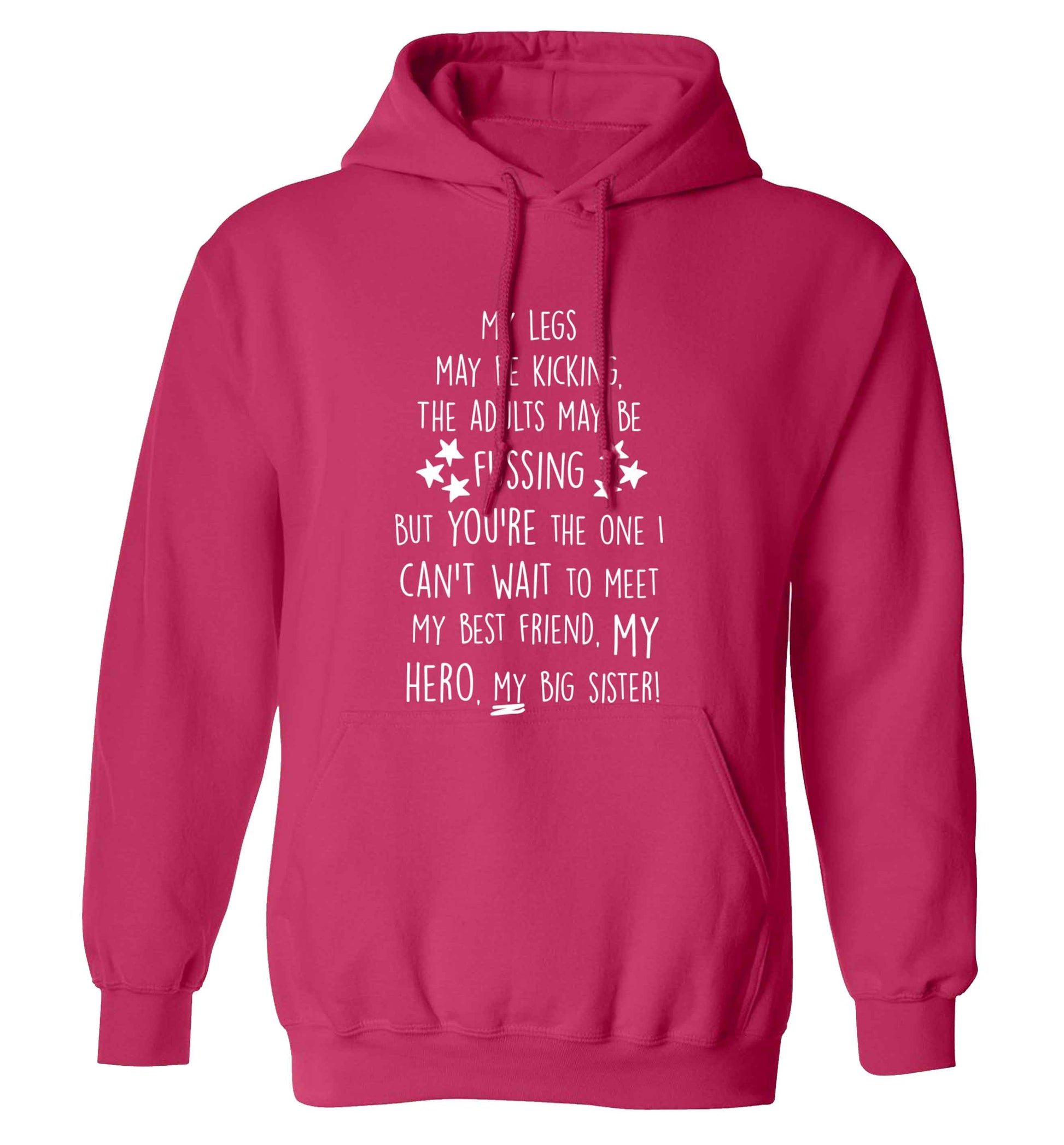 A poem from bump to big sister adults unisex pink hoodie 2XL