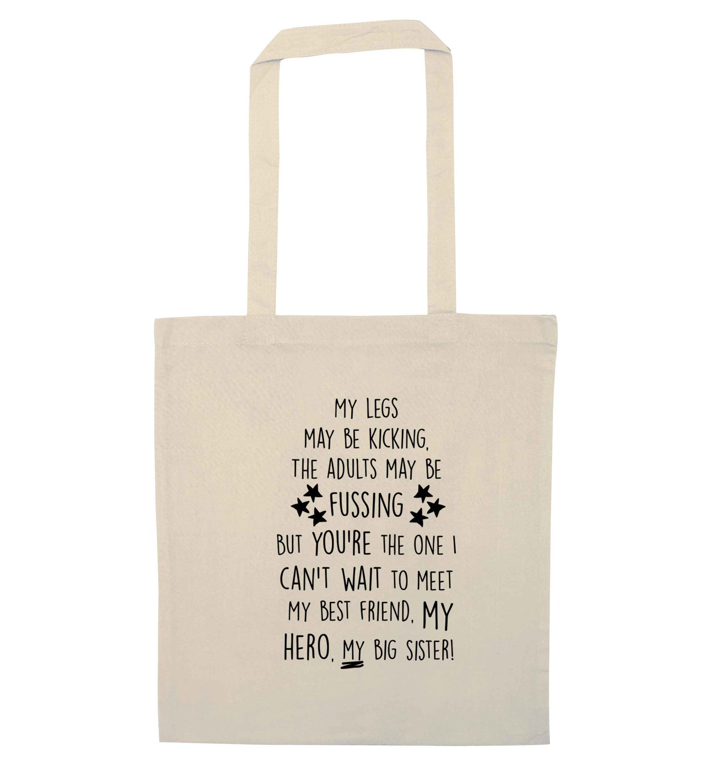A poem from bump to big sister natural tote bag