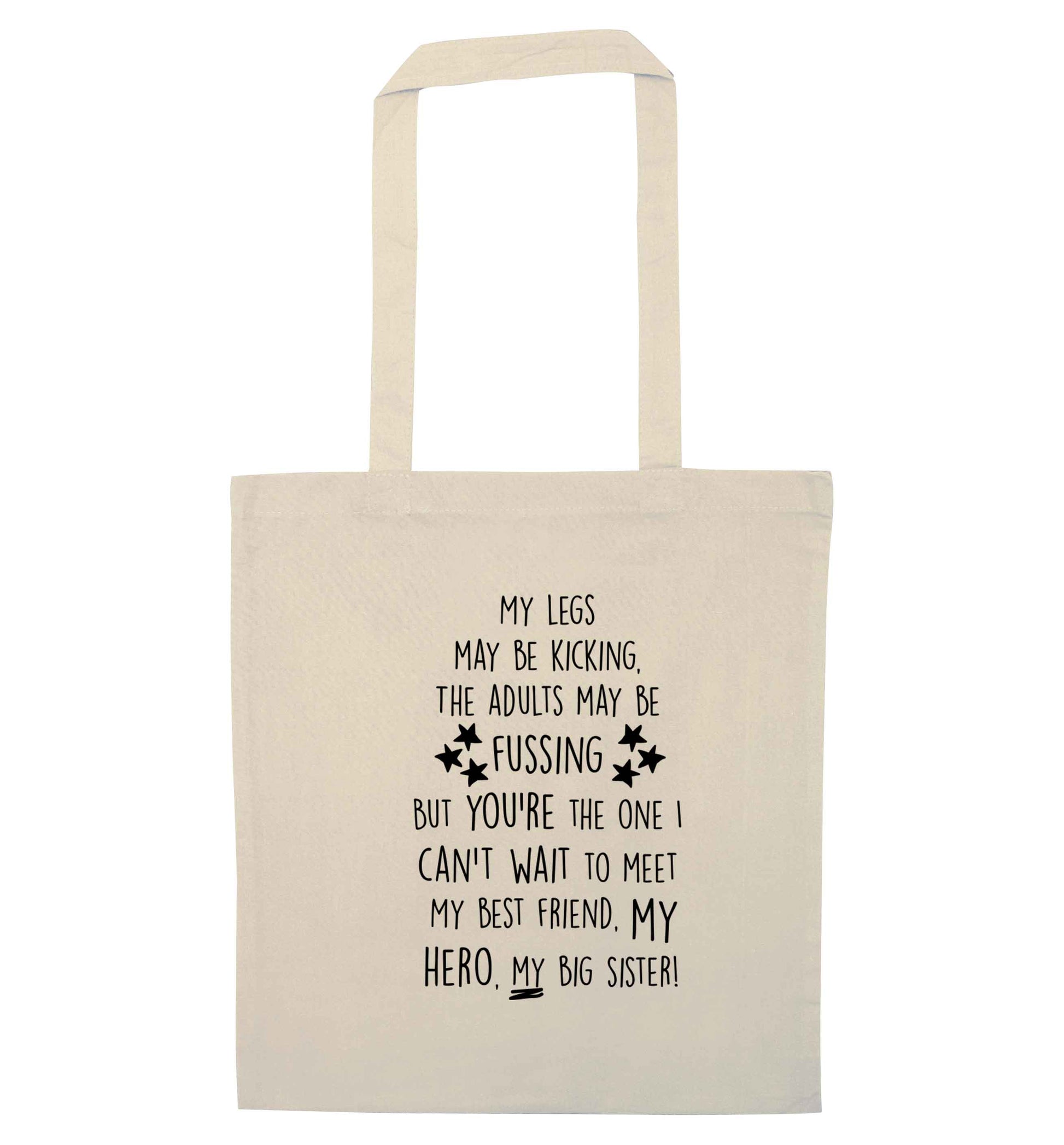 A poem from bump to big sister natural tote bag