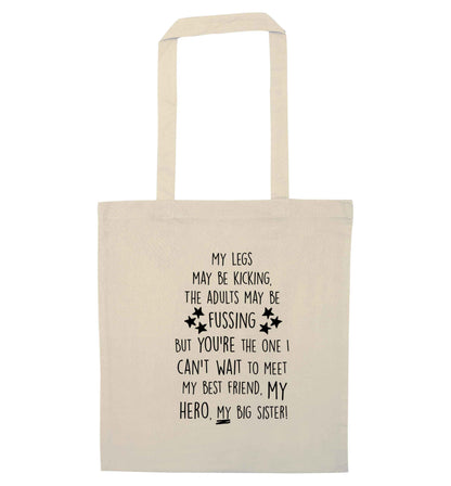 A poem from bump to big sister natural tote bag