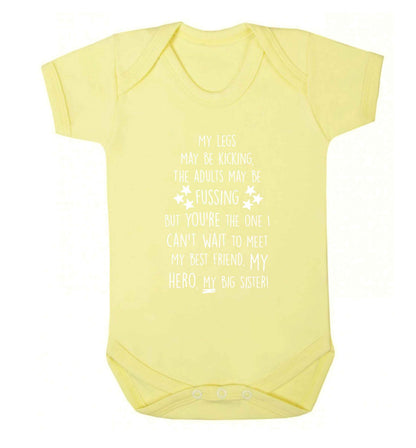 A poem from bump to big sister Baby Vest pale yellow 18-24 months
