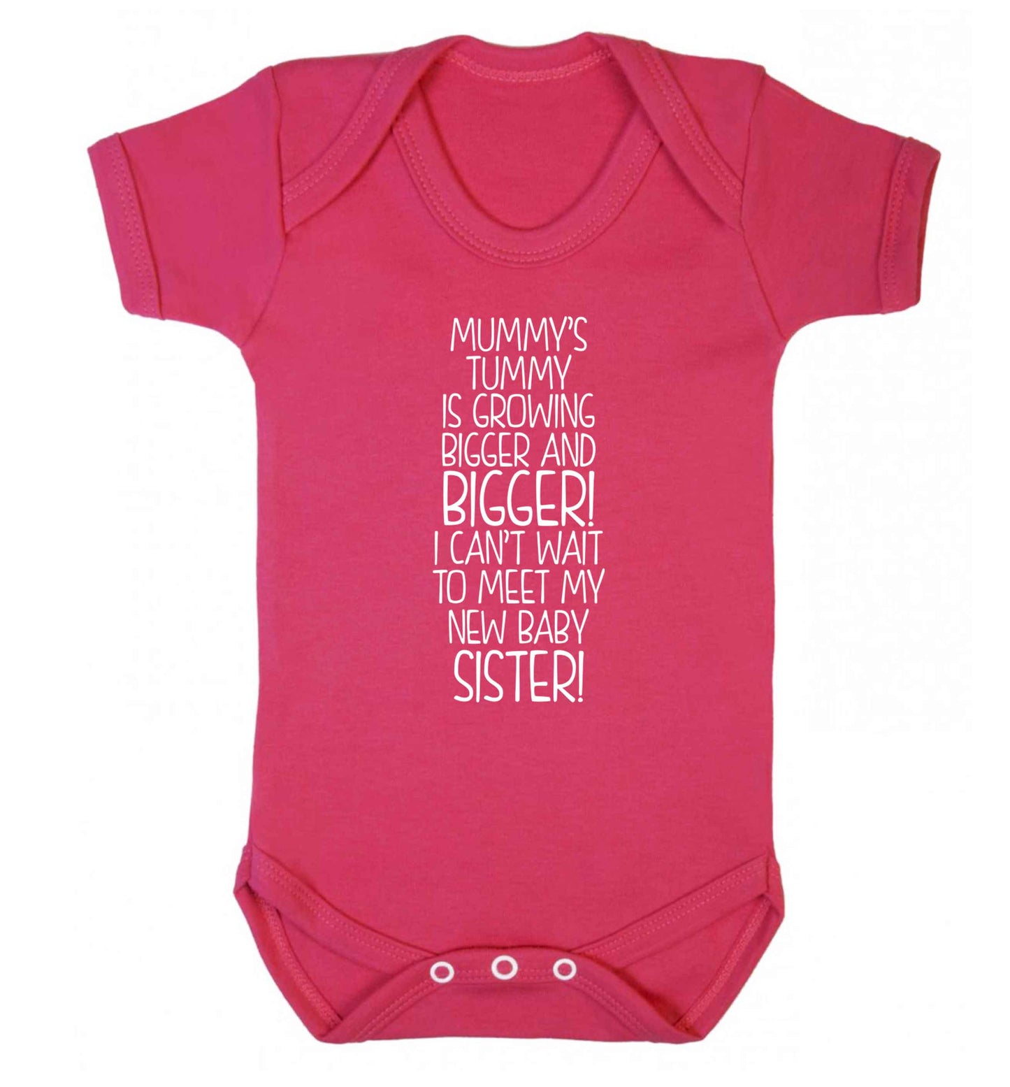 Mummy's tummy is growing bigger and bigger I can't wait to meet my new baby sister! Baby Vest dark pink 18-24 months
