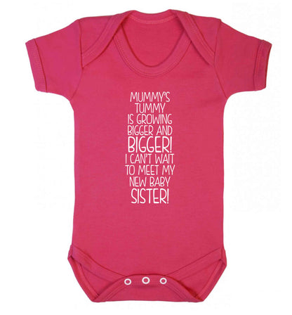 Mummy's tummy is growing bigger and bigger I can't wait to meet my new baby sister! Baby Vest dark pink 18-24 months