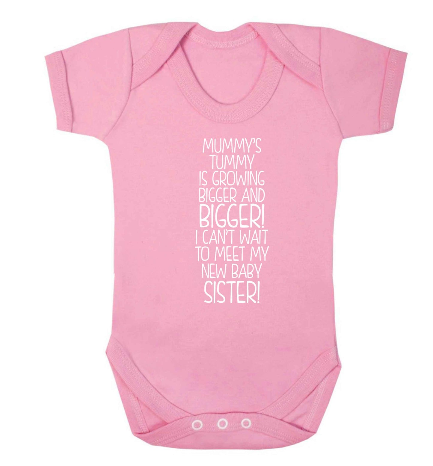 Mummy's tummy is growing bigger and bigger I can't wait to meet my new baby sister! Baby Vest pale pink 18-24 months