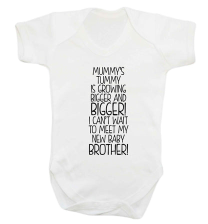 Mummy's tummy is growing bigger and bigger I can't wait to meet my new baby brother! Baby Vest white 18-24 months