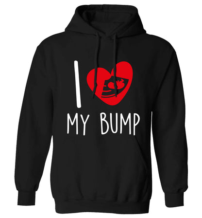 I love my bump adults unisex black hoodie 2XL