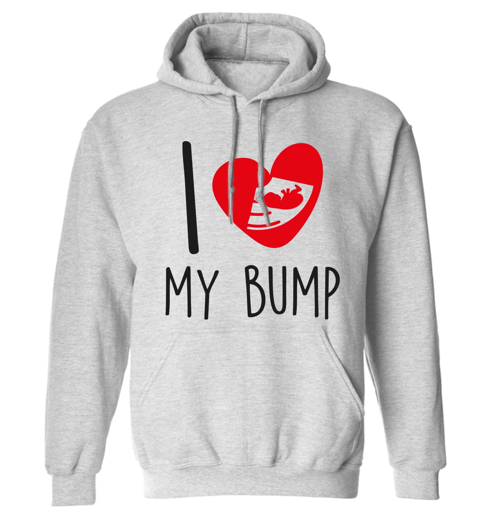 I love my bump adults unisex grey hoodie 2XL