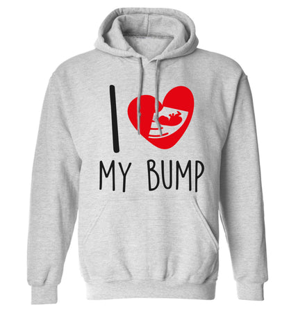 I love my bump adults unisex grey hoodie 2XL