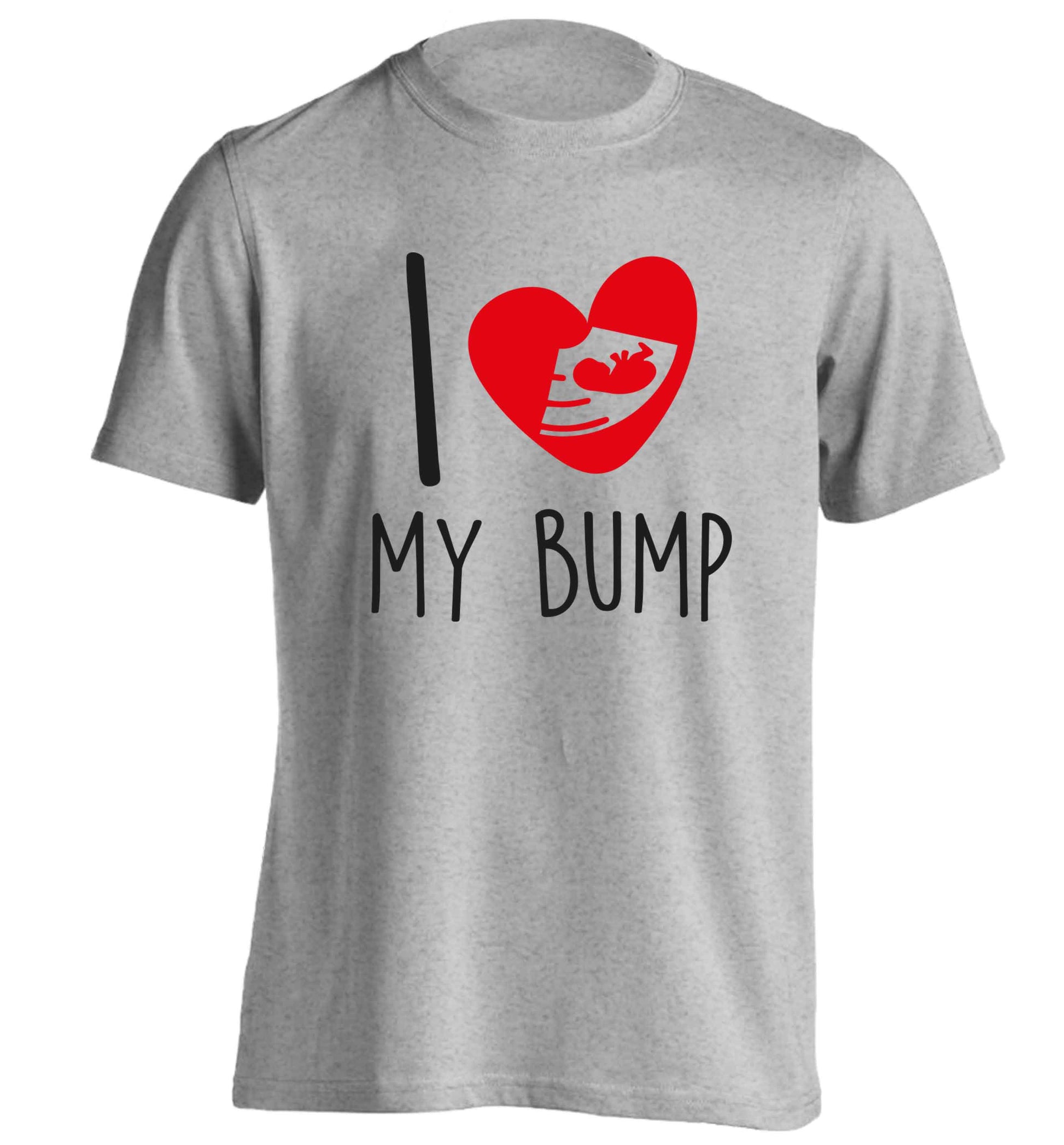 I love my bump adults unisex grey Tshirt 2XL