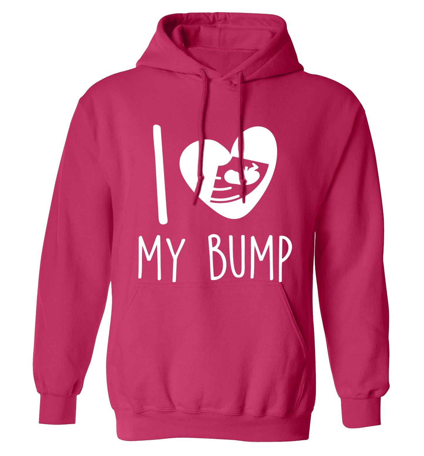 I love my bump adults unisex pink hoodie 2XL