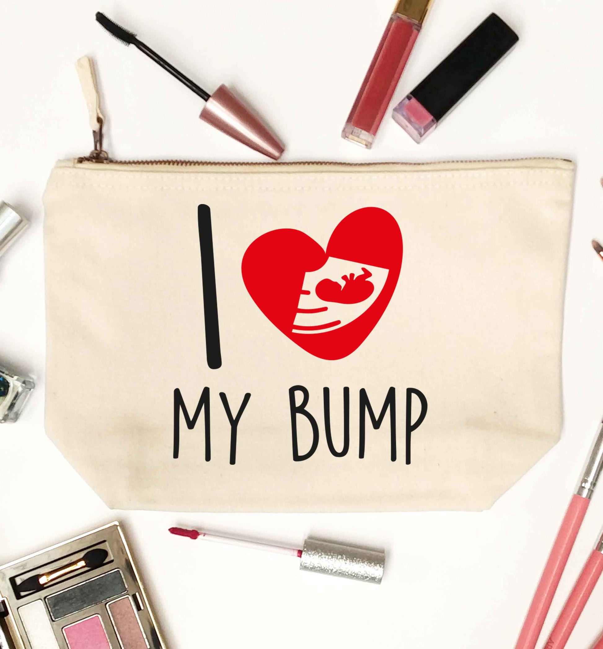 I love my bump natural makeup bag