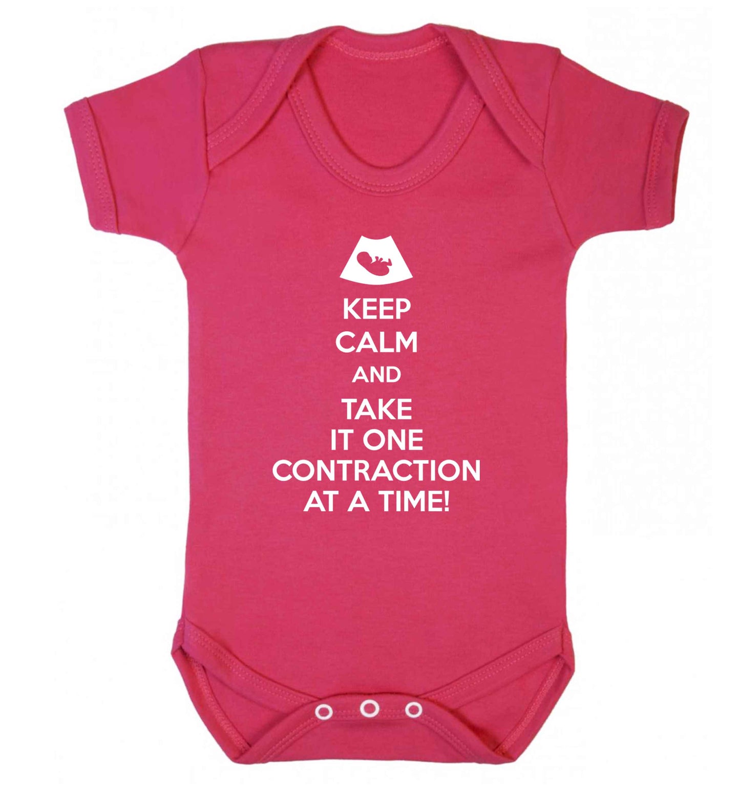 Keep calm and take it one contraction at a time Baby Vest dark pink 18-24 months