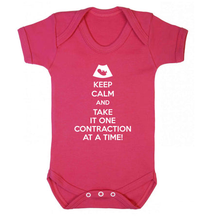 Keep calm and take it one contraction at a time Baby Vest dark pink 18-24 months