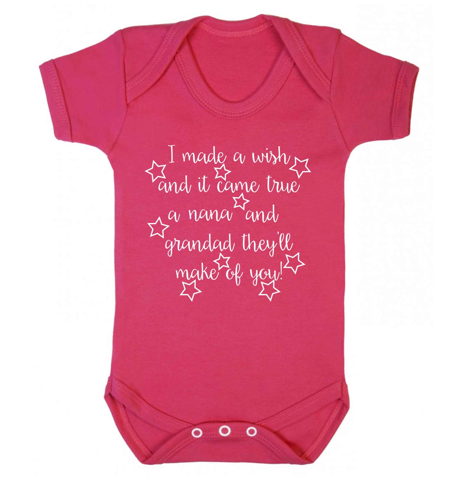 I made a wish and it came true a nana and grandad they'll make of you! Baby Vest dark pink 18-24 months