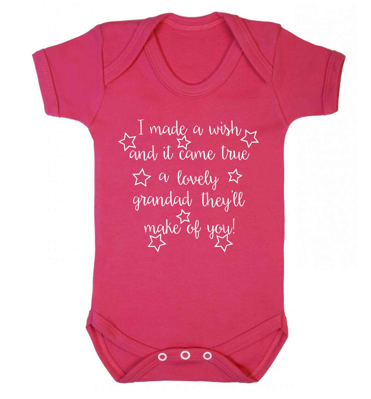 I made a wish and it came true a lovely grandad they'll make of you! Baby Vest dark pink 18-24 months