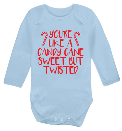 You're like a candy cane sweet but twisted Baby Vest long sleeved pale blue 6-12 months