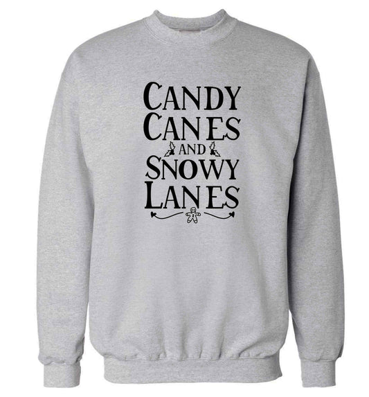 Candy canes and snowy lanes Adult's unisex grey Sweater 2XL