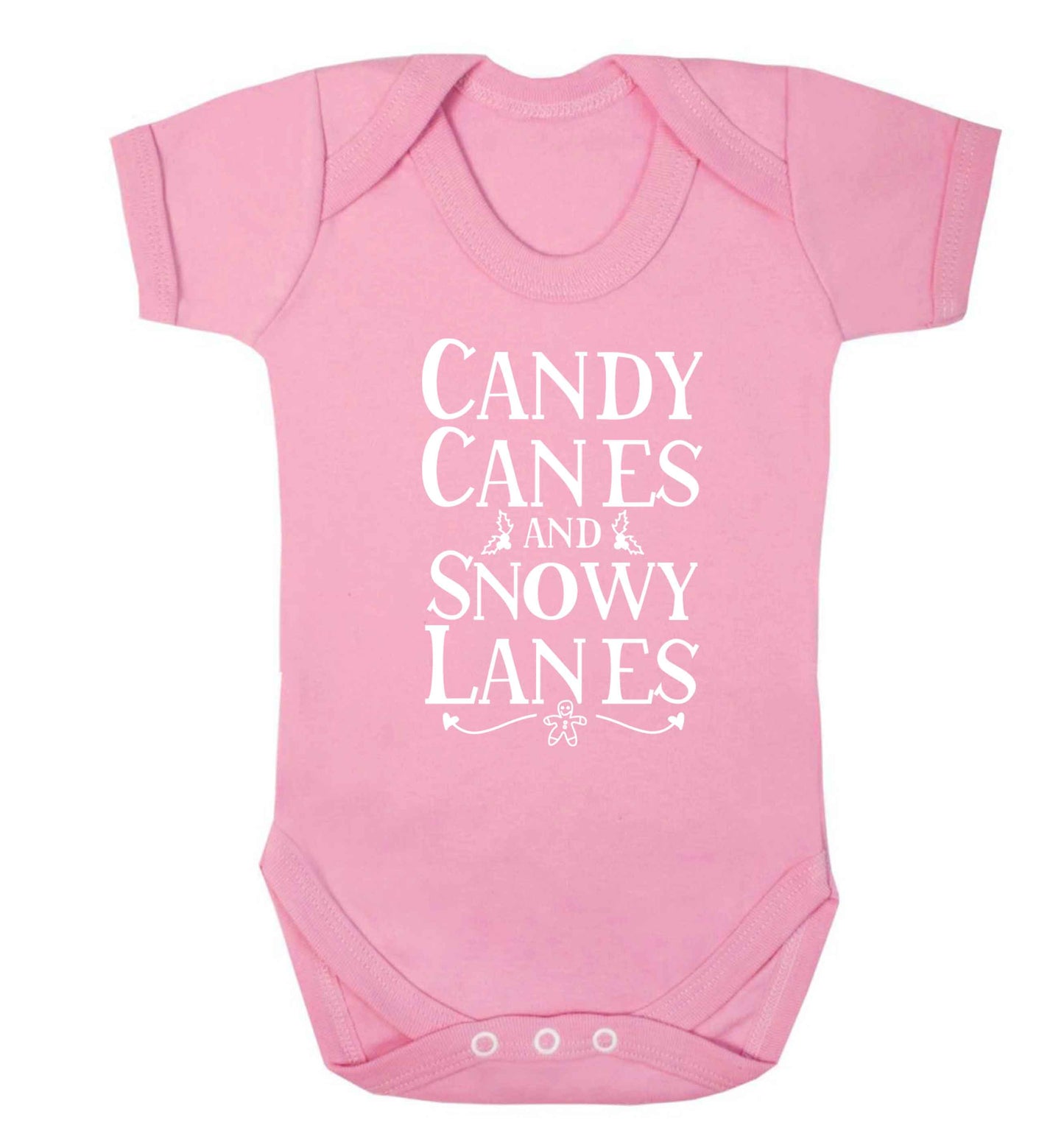 Candy canes and snowy lanes Baby Vest pale pink 18-24 months
