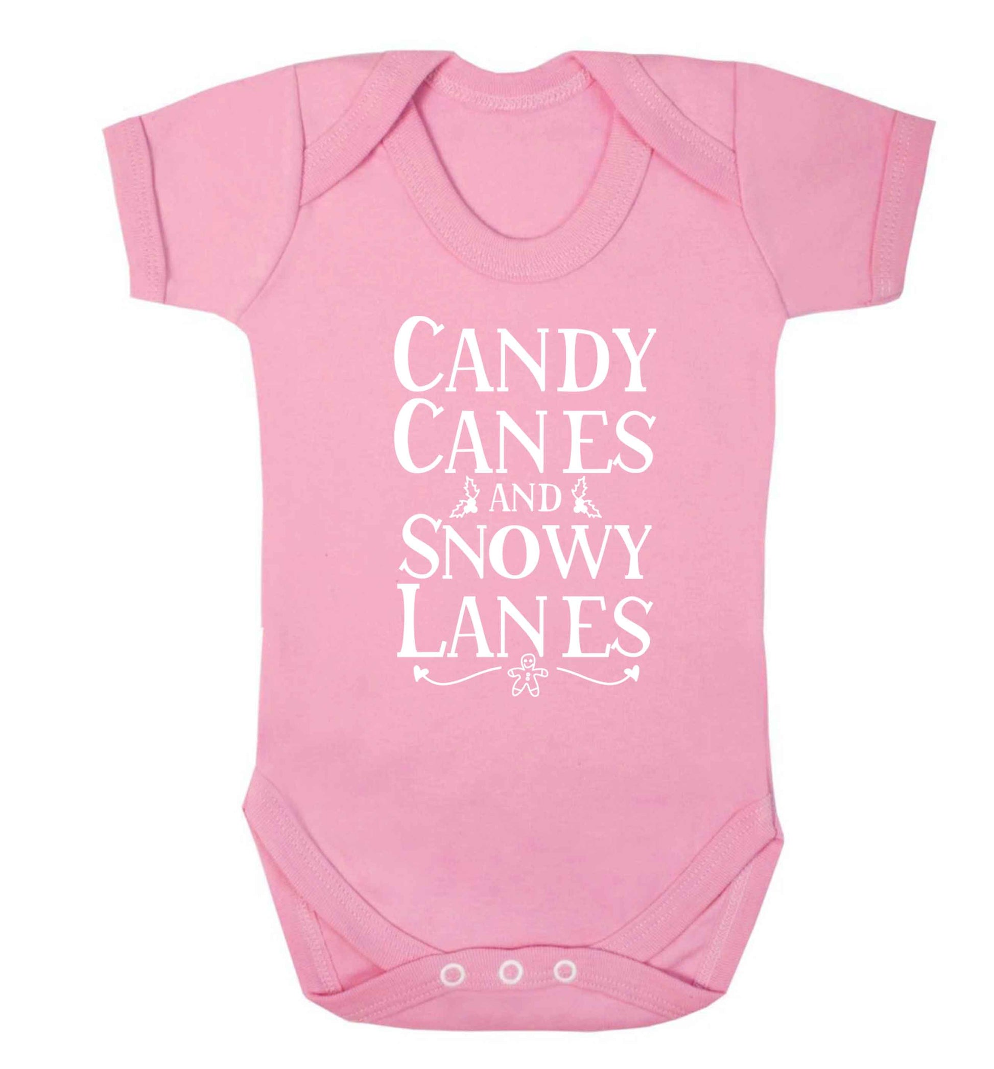 Candy canes and snowy lanes Baby Vest pale pink 18-24 months