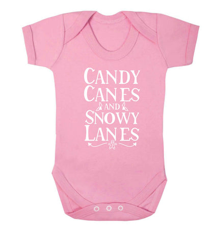 Candy canes and snowy lanes Baby Vest pale pink 18-24 months