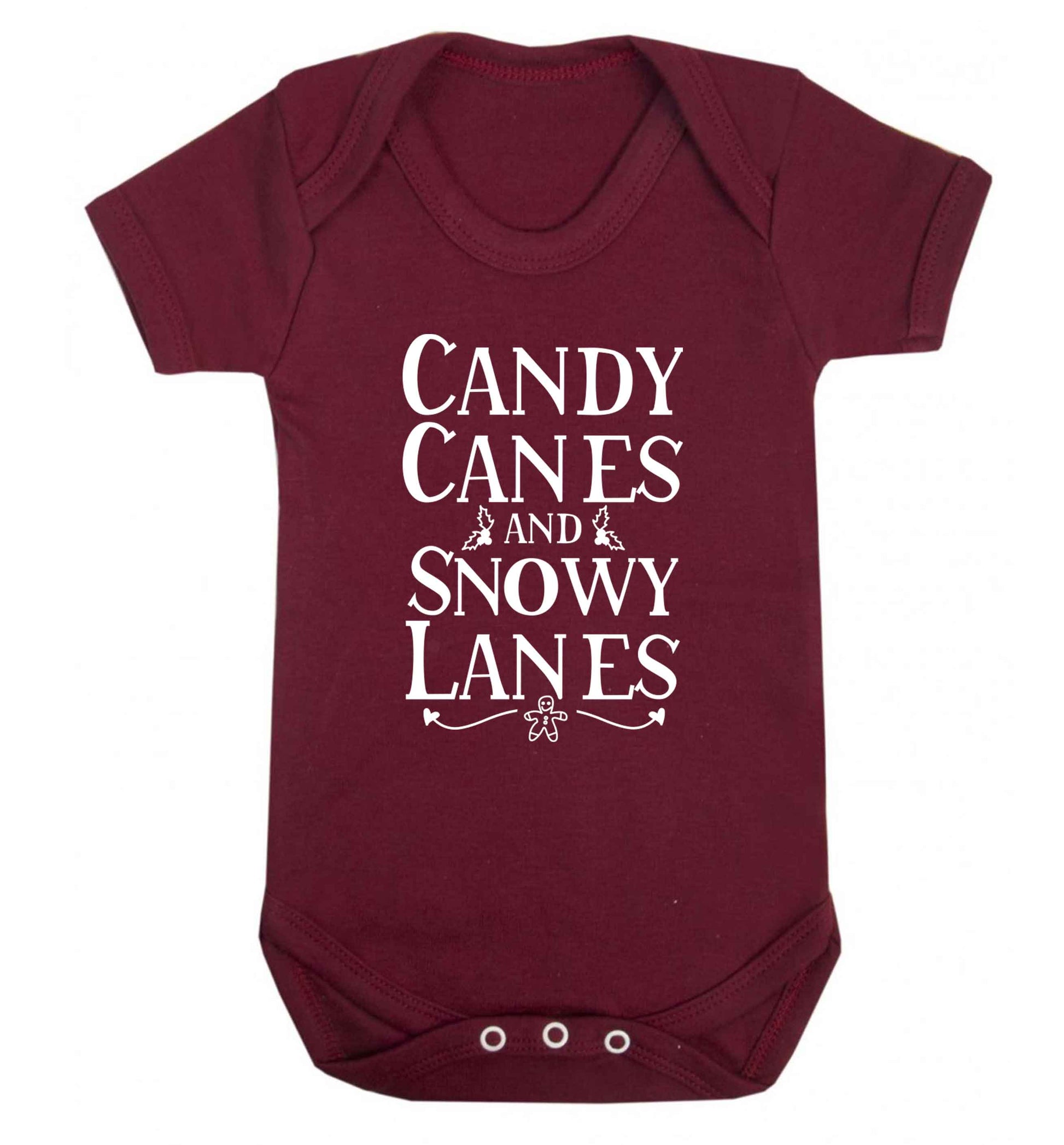 Candy canes and snowy lanes Baby Vest maroon 18-24 months