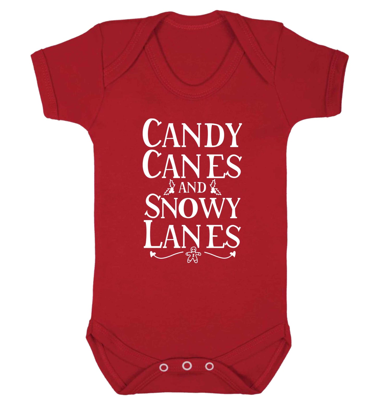Candy canes and snowy lanes Baby Vest red 18-24 months