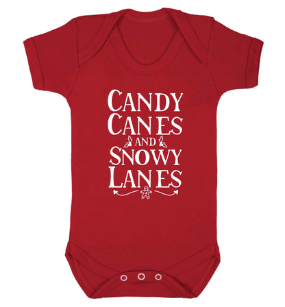 Candy canes and snowy lanes Baby Vest red 18-24 months