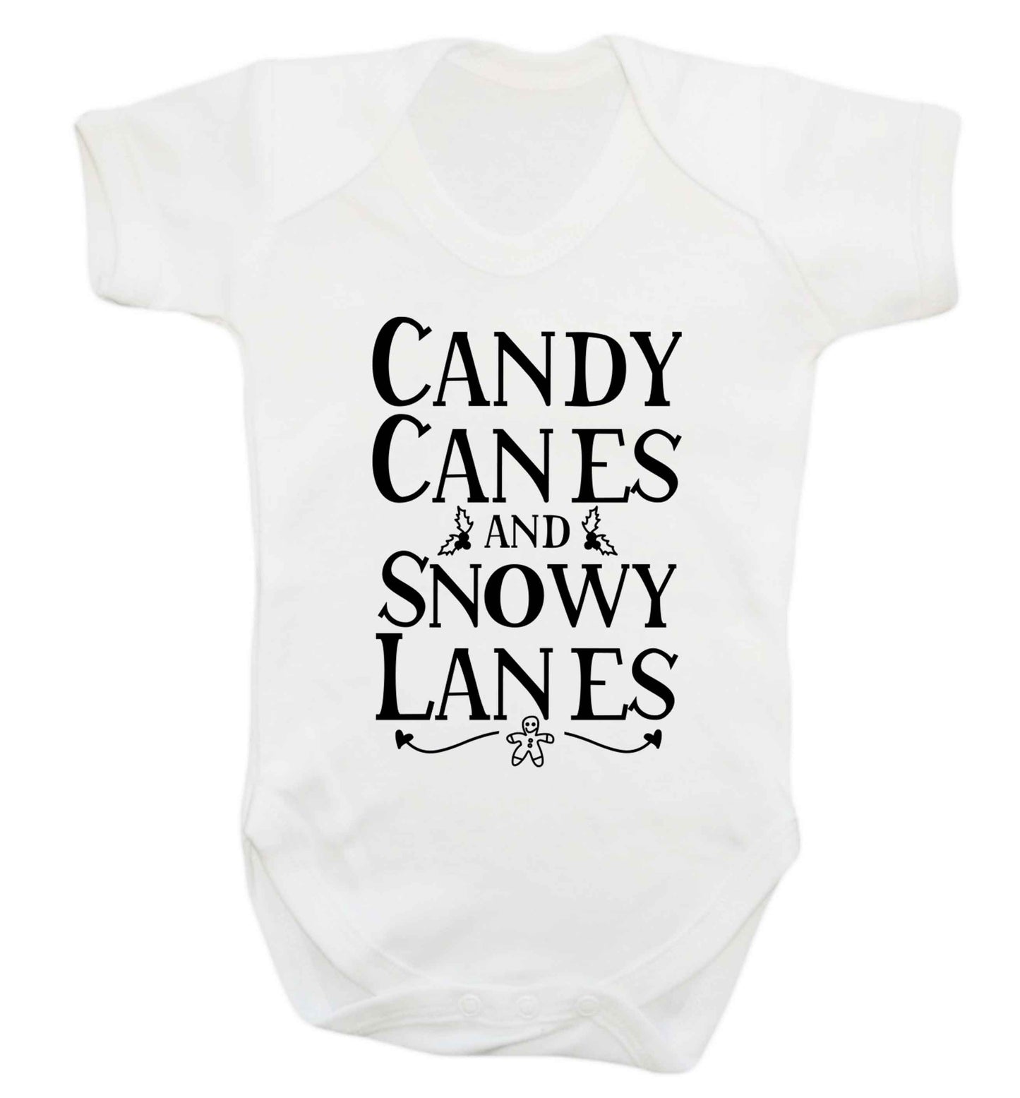 Candy canes and snowy lanes Baby Vest white 18-24 months