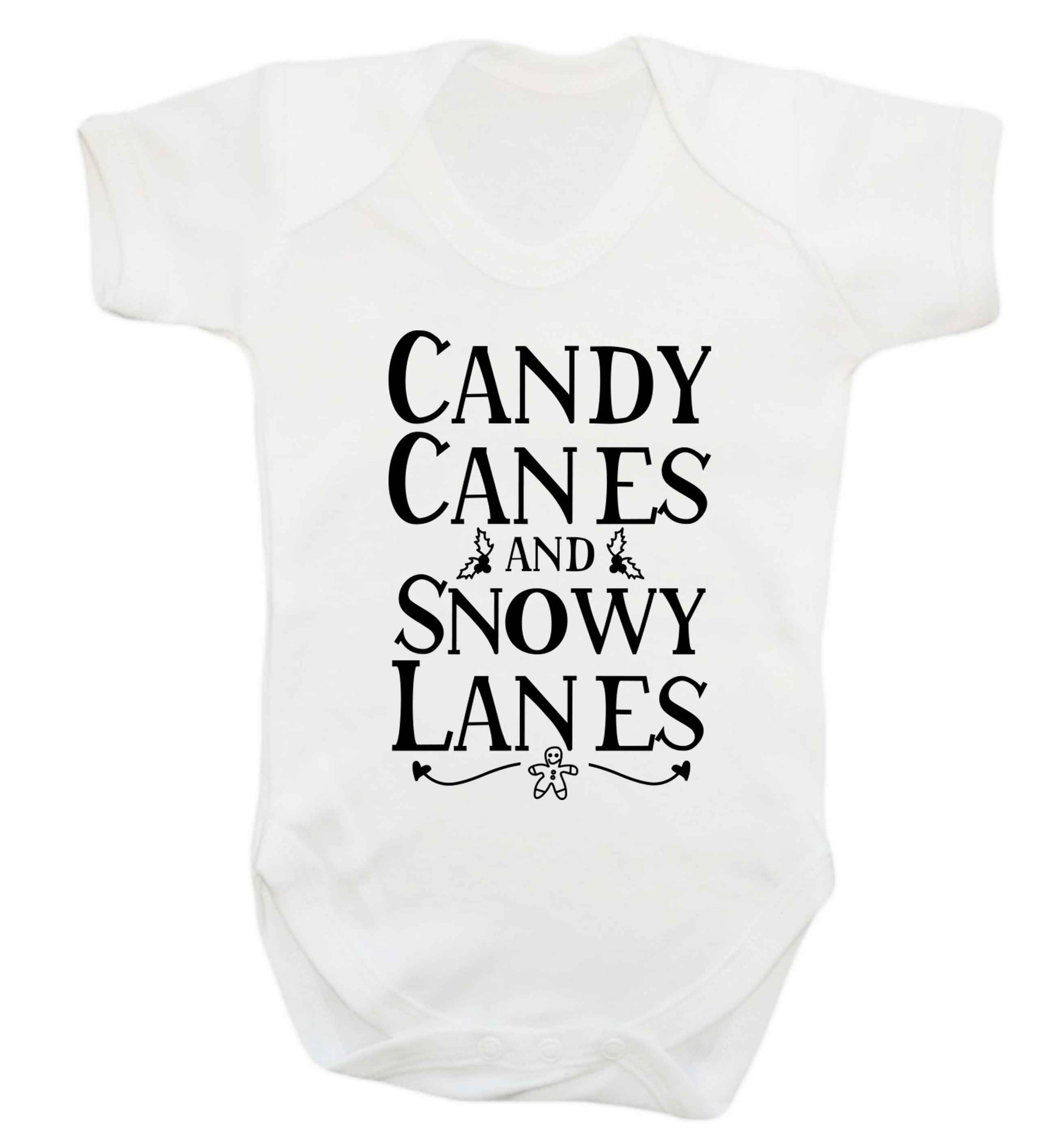 Candy canes and snowy lanes Baby Vest white 18-24 months