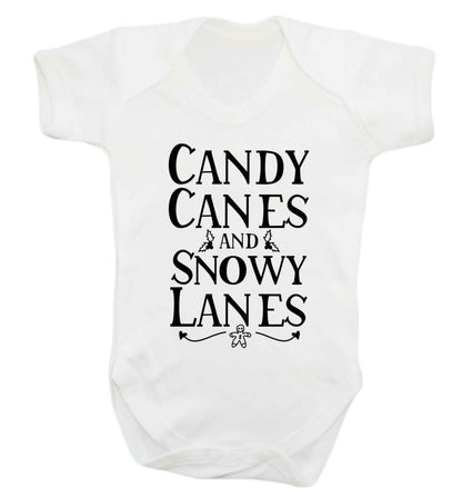 Candy canes and snowy lanes Baby Vest white 18-24 months