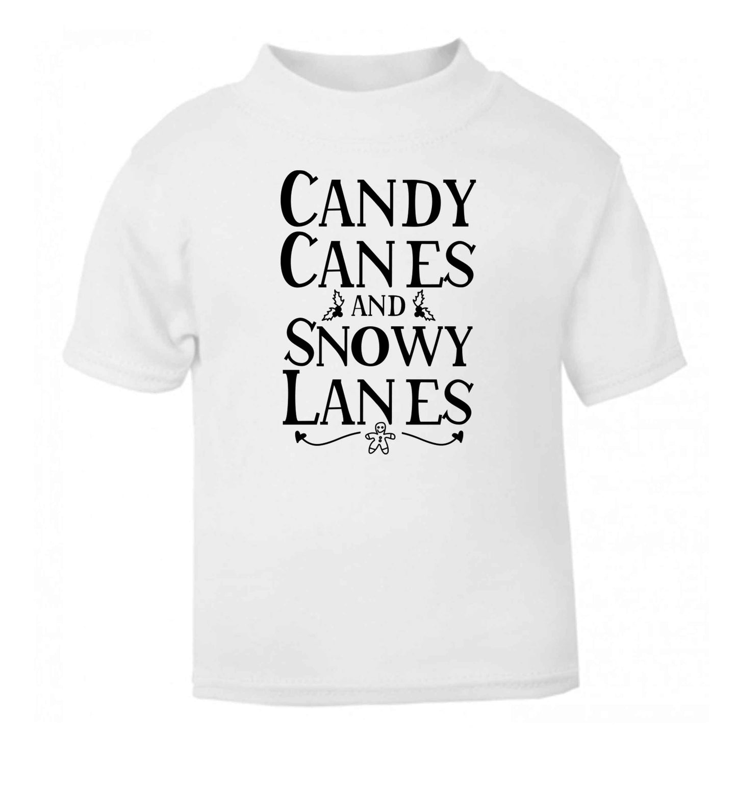 Candy canes and snowy lanes white Baby Toddler Tshirt 2 Years