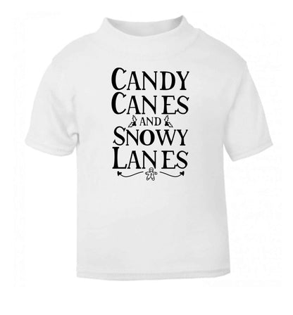 Candy canes and snowy lanes white Baby Toddler Tshirt 2 Years