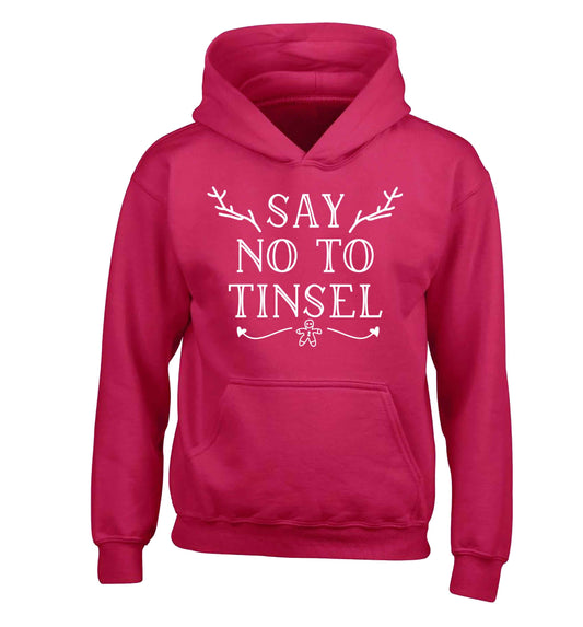 Say no to tinsel children's pink hoodie 12-13 Years