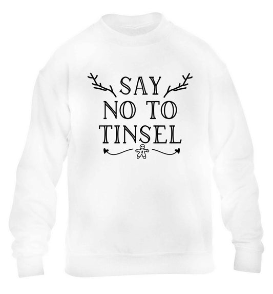 Say no to tinsel children's white sweater 12-13 Years
