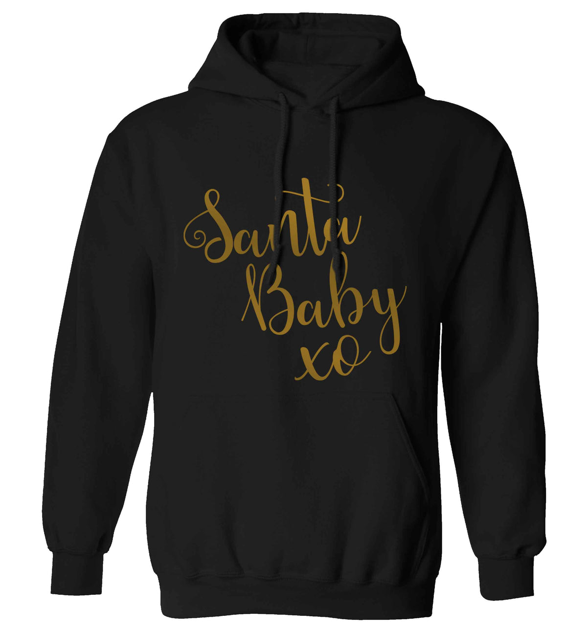 Santa baby adults unisex black hoodie 2XL